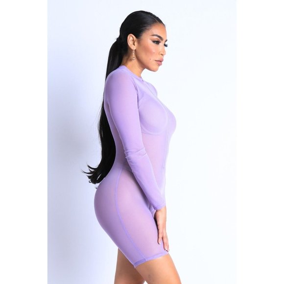 Women Sexy See Through Sheer Mesh Zip Up Bodysuit Jumpsuit Club Party Romper - Picture 4 of 12